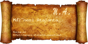 Ménesi Atalanta névjegykártya